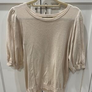 Marled Cream Puff Sleeve Sweater